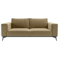 2-Sitzer-Sofa in beflockt Goldfarben