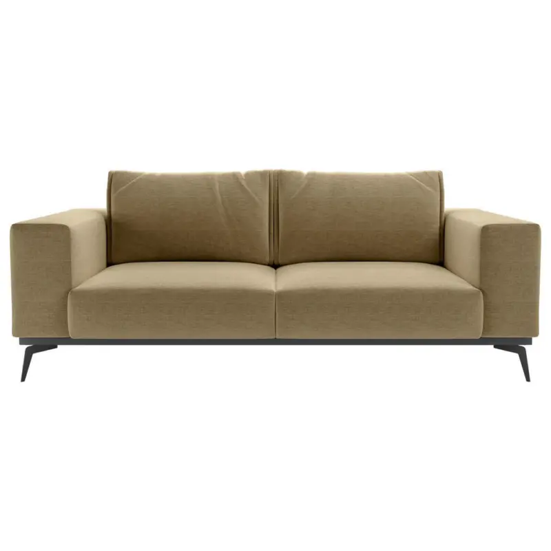 2-Sitzer-Sofa in beflockt Goldfarben