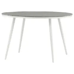 Gartentisch Metall, Kunststoff Grau, Wei&szlig; rund