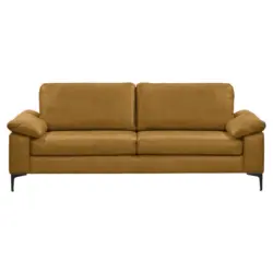 3-Sitzer-Sofa in Echtleder Currygelb