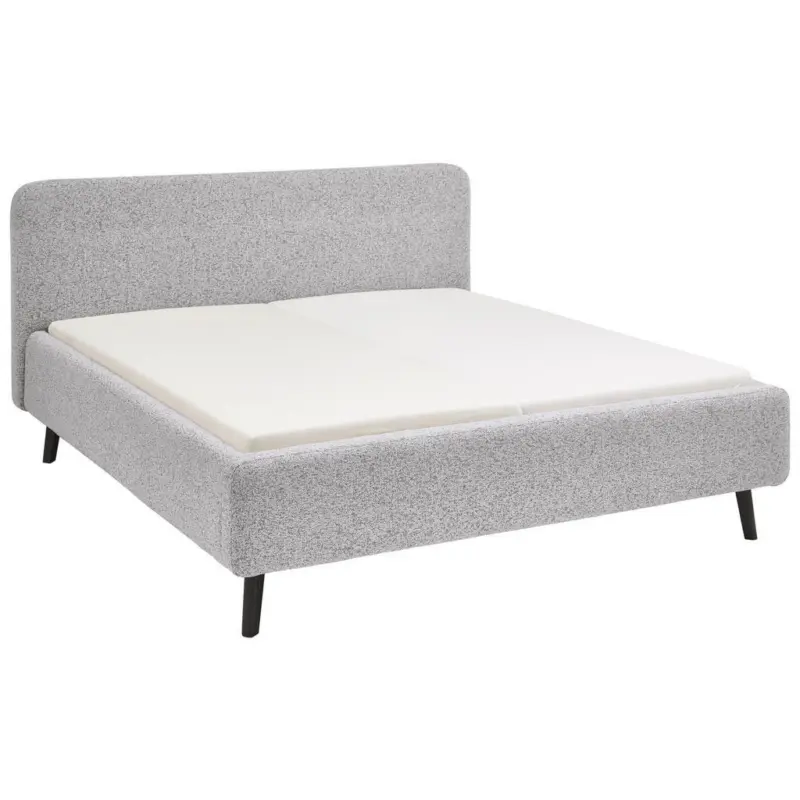Polsterbett gepolstertes Kopfteil Hellgrau 180/200 cm