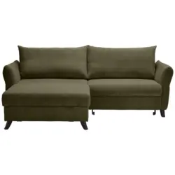 Ecksofa in Cord Olivgr&uuml;n