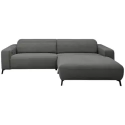 Ecksofa in Feincord Anthrazit 294/172-177 cm