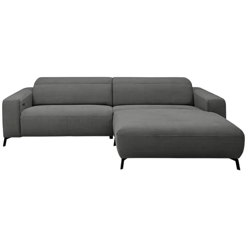 Ecksofa in Feincord Anthrazit 294/172-177 cm