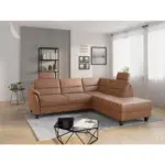 XXXLutz Lauterach - Ihr M&ouml;belhaus bei Bregenz Ecksofa Palmera V in Mikrofaser Cognac 236/212 cm