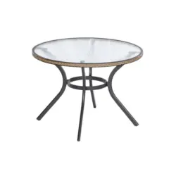 Gartentisch Metall, Kunststoff, Glas Graphitfarben, Naturfarben rechteckig