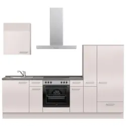 K&uuml;chenleerblock 270 cm in Schieferfarben, Hellgrau