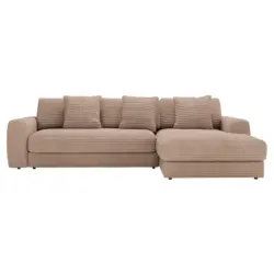 Ecksofa in Cord Hellbraun 310/190 cm