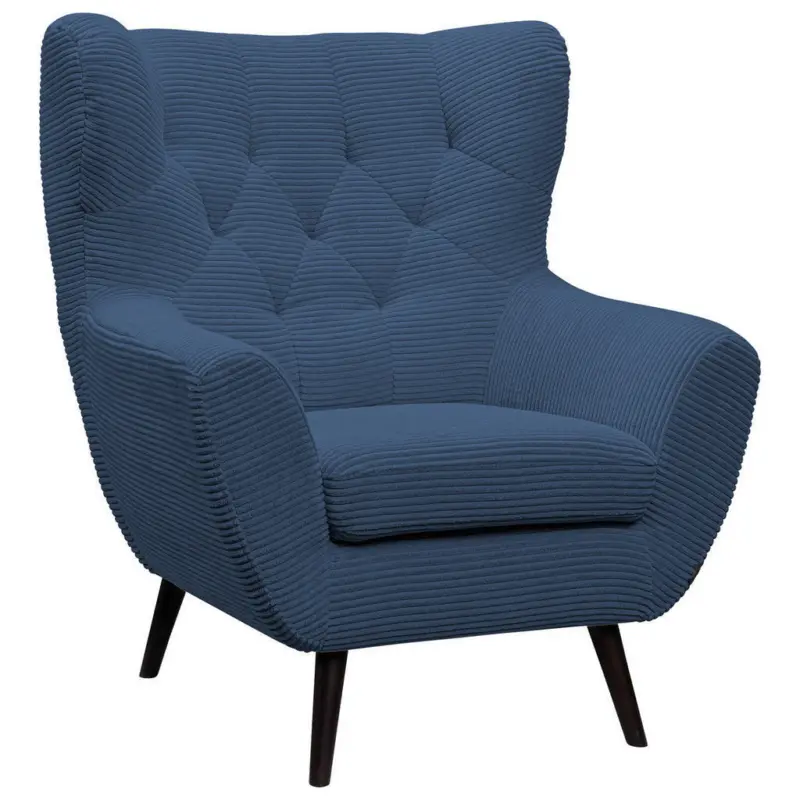 Sessel in Cord Blau
