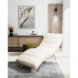 Relaxliege in Boucl&eacute; Wei&szlig;