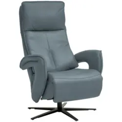 Relaxsessel in Leder Blaugrau