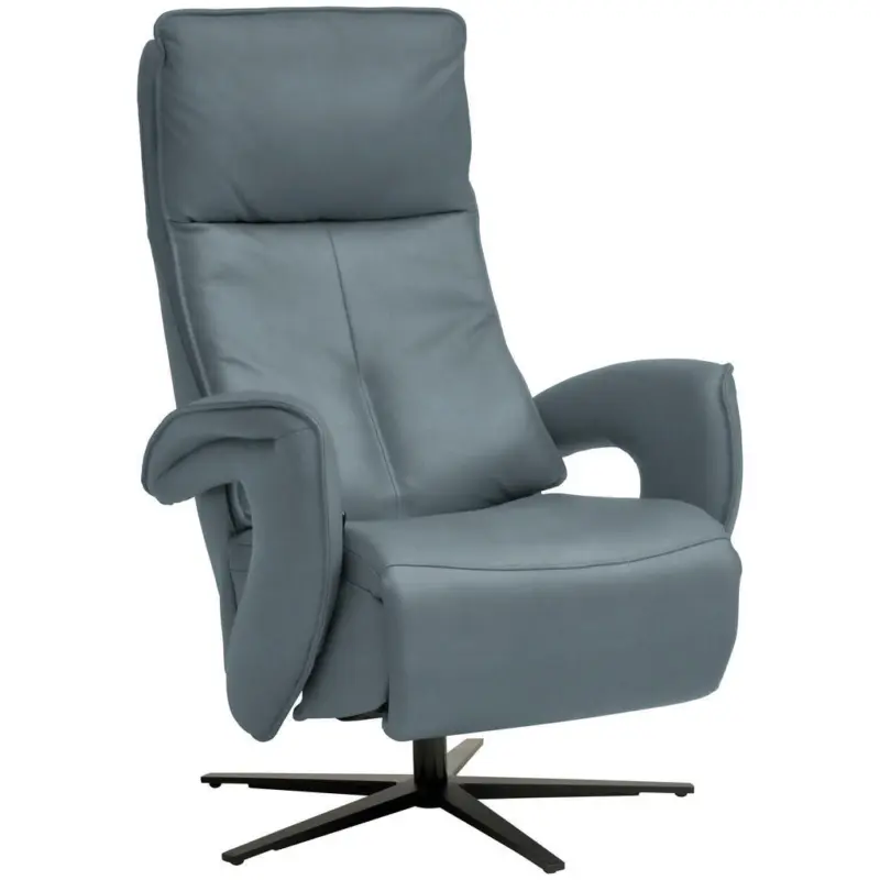 Relaxsessel in Leder Blaugrau