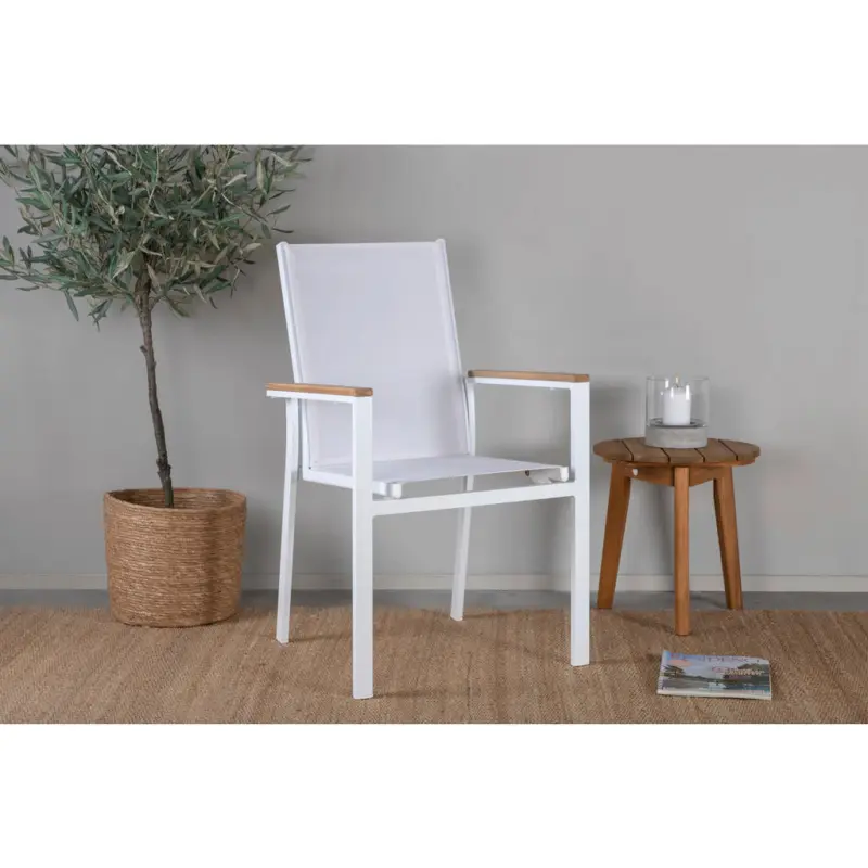 Gartenstuhl-Set Metall Wei&szlig;