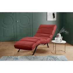 Relaxliege in Echtleder Rot