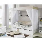 XXXLutz Lauterach - Ihr M&ouml;belhaus bei Bregenz Himmelbett 90/200 cm in Wei&szlig;, Beige