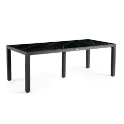 Gartentisch Metall, Kunststoff Anthrazit, Schwarz rechteckig