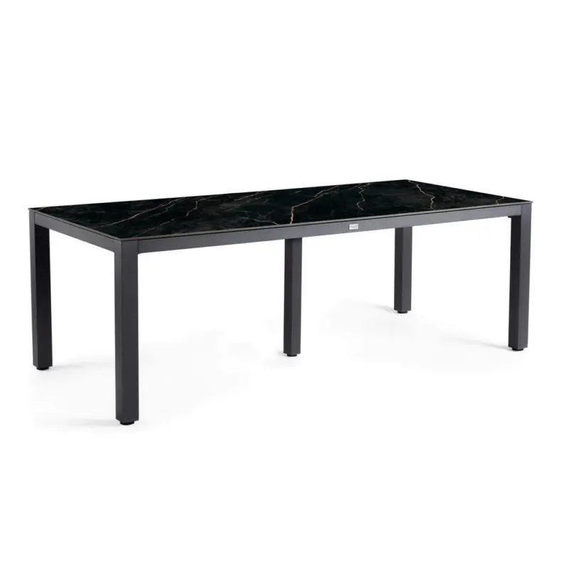 Gartentisch Metall, Kunststoff Anthrazit, Schwarz rechteckig