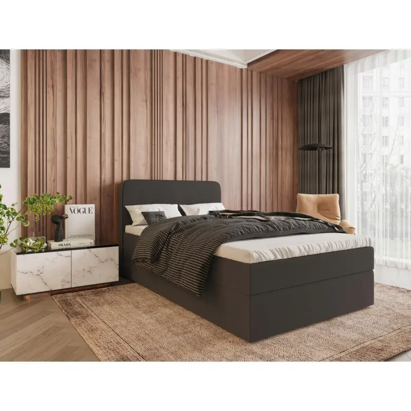 Boxbett 120/200 cm in Anthrazit