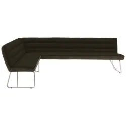 Eckbank 174/284 cm in Braun, Edelstahlfarben