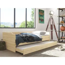 Ausziehbett 90/200 cm in Naturfarben