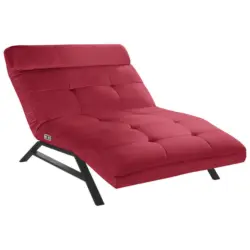 Relaxliege in Echtleder Rot