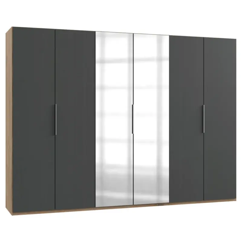 Dreht&uuml;renschrank in Graphitfarben, Eichefarben