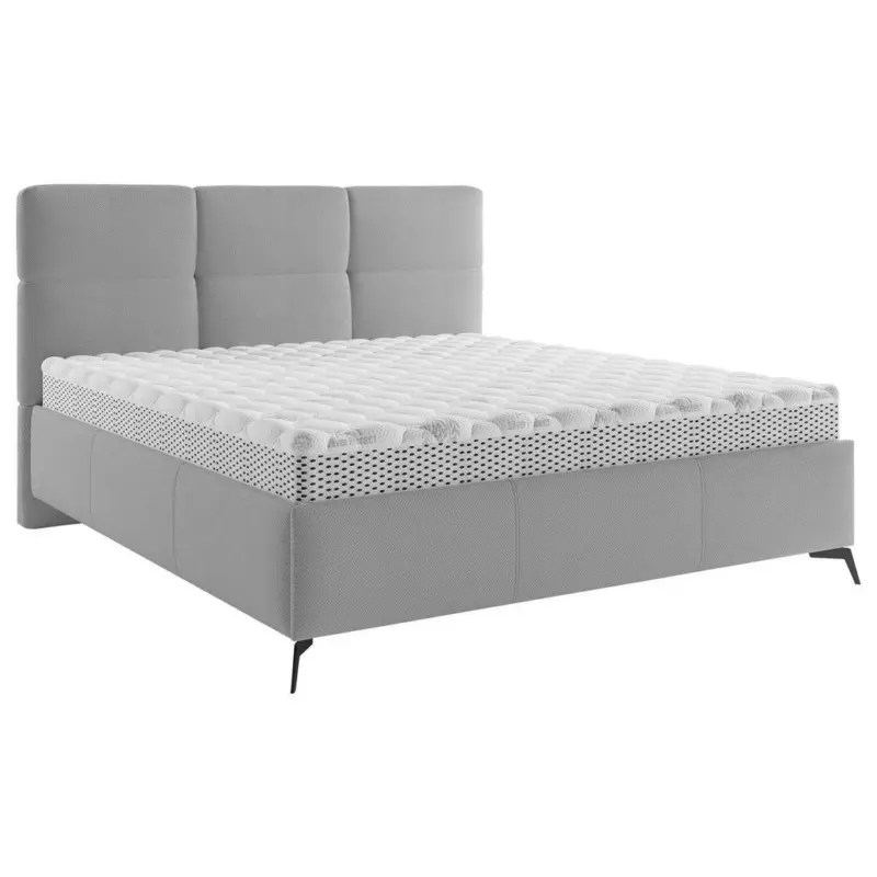 Polsterbett gepolstertes Kopfteil, Lattenrost Greige 140/200 cm