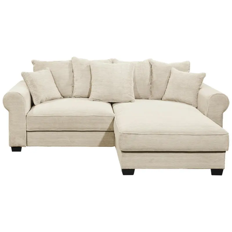 Ecksofa in Cord Creme 255/185 cm