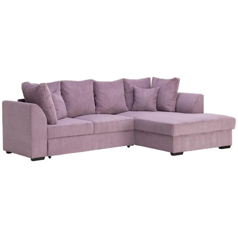 Ecksofa in Cord Pflaume 259/174 cm