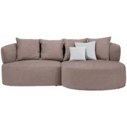Ecksofa in Chenille Rotbraun 235/166 cm