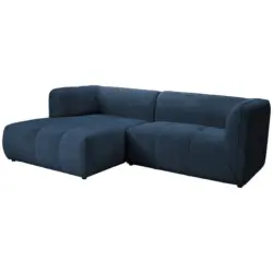Ecksofa in Chenille Dunkelblau 164/255 cm