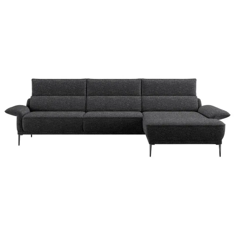 Ecksofa in Boucl&eacute; Anthrazit 330/186 cm