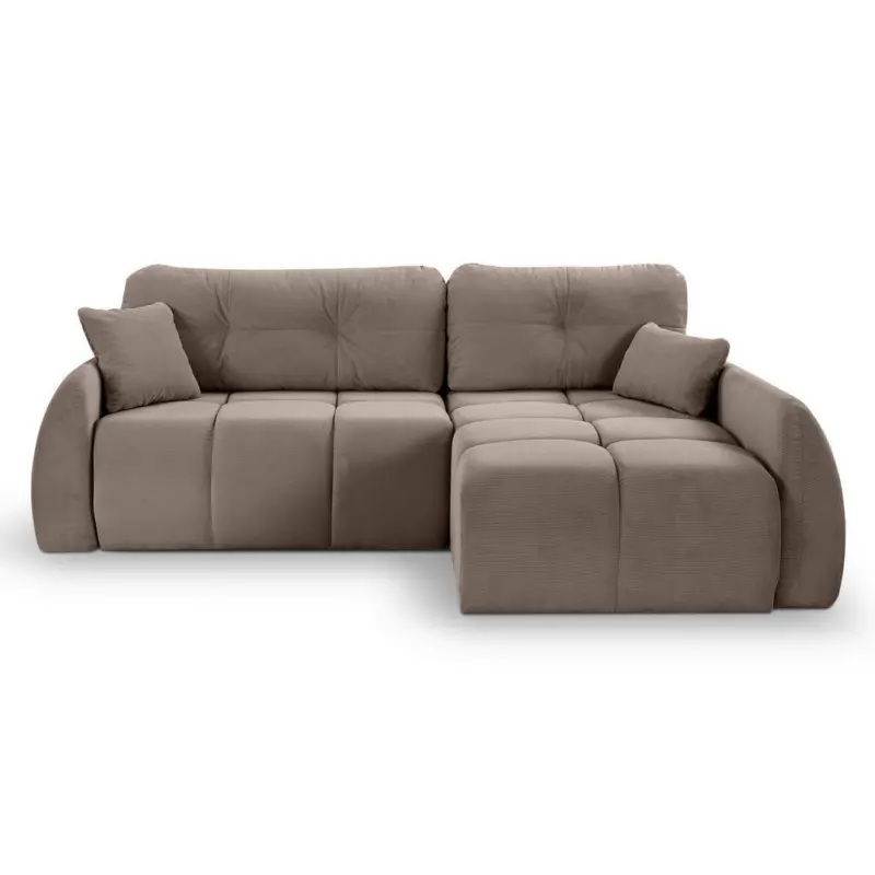 Ecksofa in Cord Beigebraun