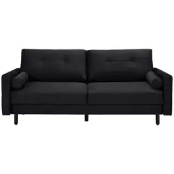 Schlafsofa in Samt Schwarz