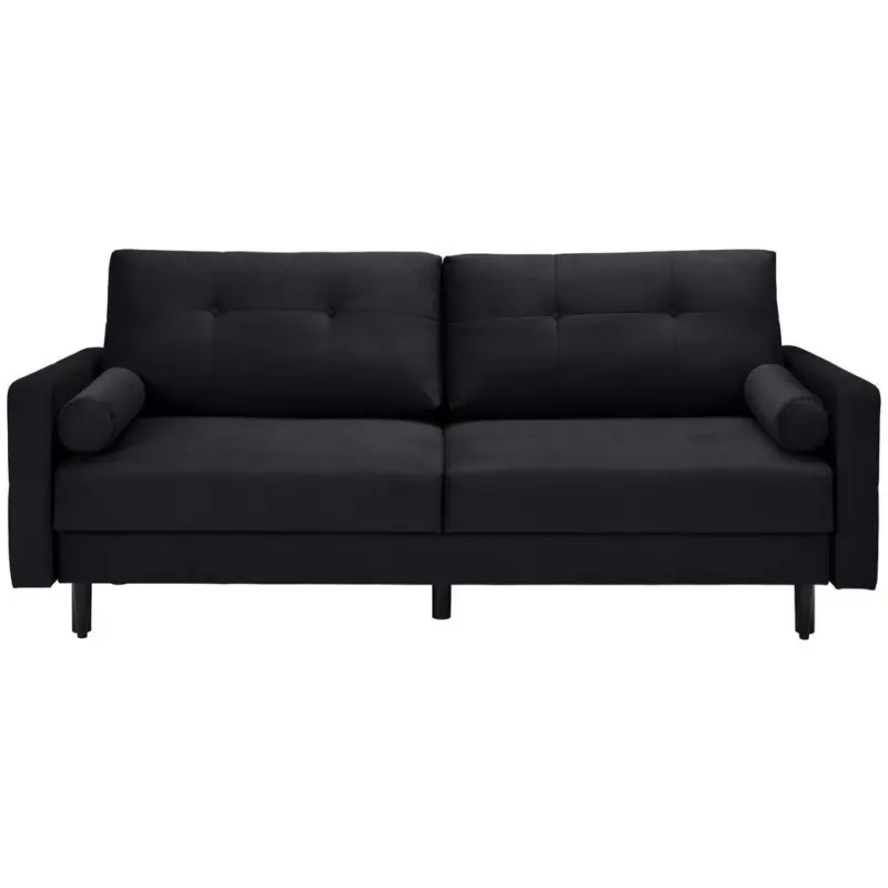 Schlafsofa in Samt Schwarz