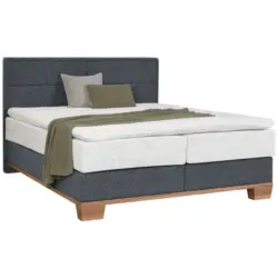 Boxspringbett 180/200 cm in Eichefarben, Dunkelgrau