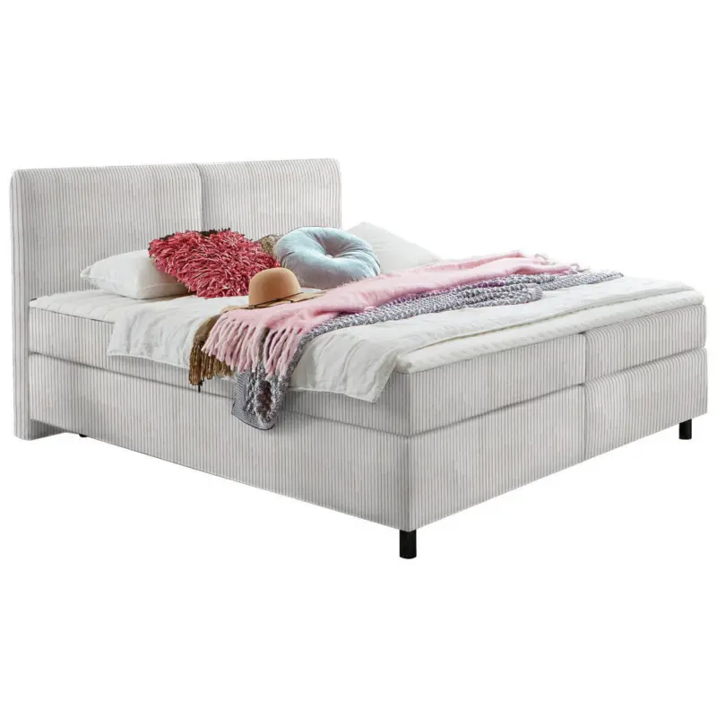 Boxspringbett 180/200 cm in Hellgrau
