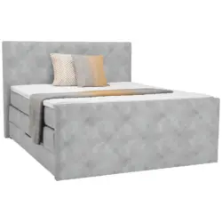 Boxspringbett 160/200 cm in Hellgrau