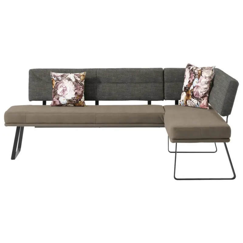 Eckbank 225/169 cm in Schwarz, Sandfarben, Hellbraun