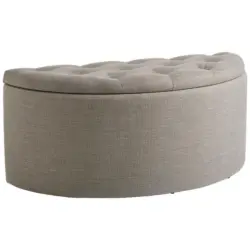 Hocker in Textil, Holzwerkstoff Grau