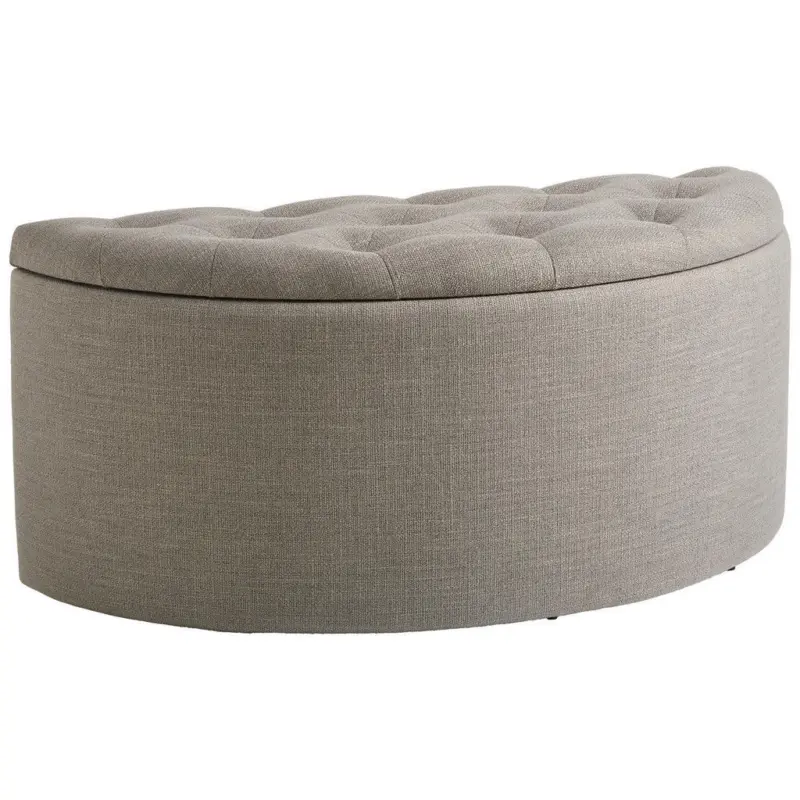 Hocker in Textil, Holzwerkstoff Grau