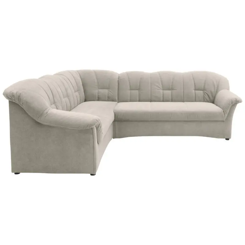 Ecksofa in Mikrofaser Hellgrau 192/243 cm