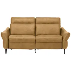2-Sitzer-Sofa in Echtleder Currygelb