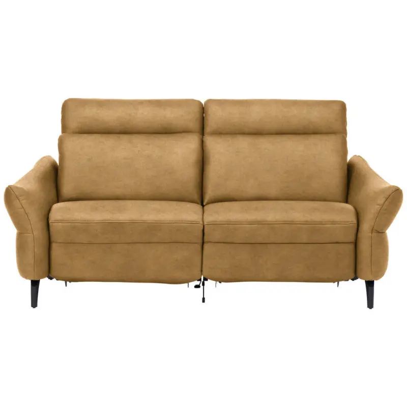 2-Sitzer-Sofa in Echtleder Currygelb