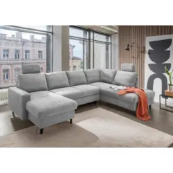 Wohnlandschaft Passione in Chenille Grau