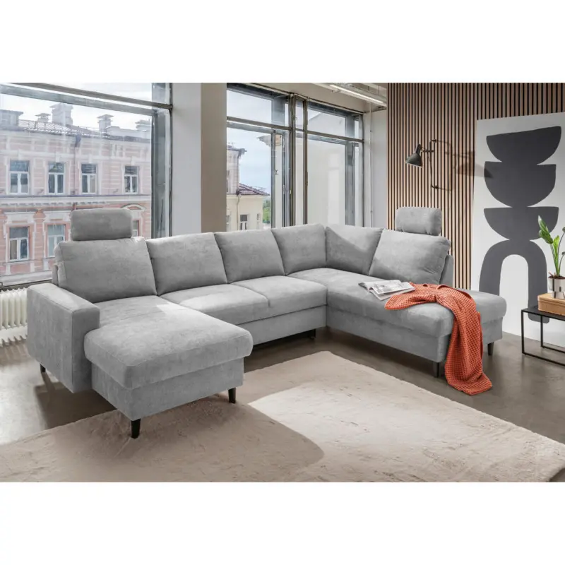 Wohnlandschaft Passione in Chenille Grau