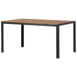 Gartentisch Metall, Kunststoff Naturfarben, Schwarz rechteckig