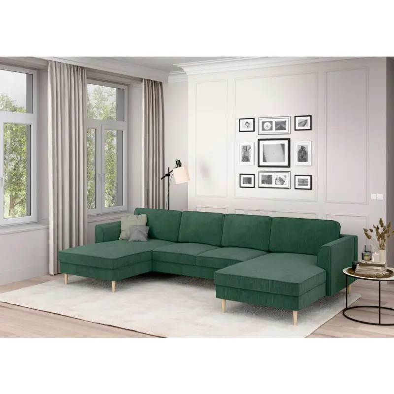 Wohnlandschaft in Cord Dunkelgr&uuml;n