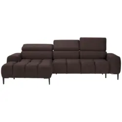 Ecksofa in Webstoff Graubraun 177/270 cm