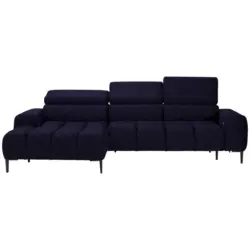 Ecksofa in Webstoff Schwarz 177/270 cm